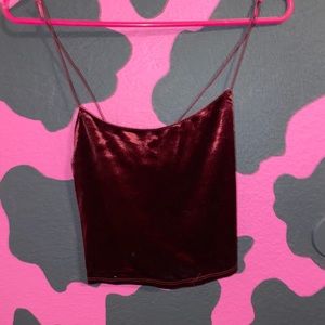 Lace up velvet tank